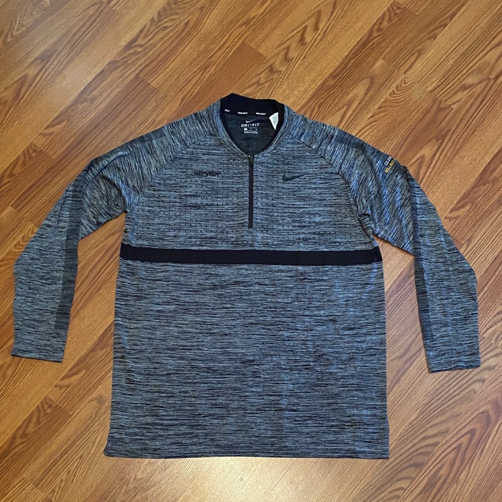 Nike Men's Black and Gray Zip-Up Sweater